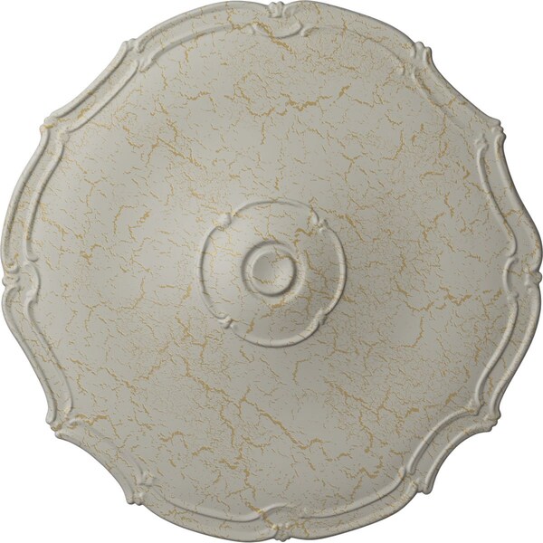 Ekena Millwork Pompeii Ceiling Medallion (Fits Canopies up to 2"), 18 7/8"OD x 1 1/2"P, Pot of Cream Crackle CM18POPCC - main